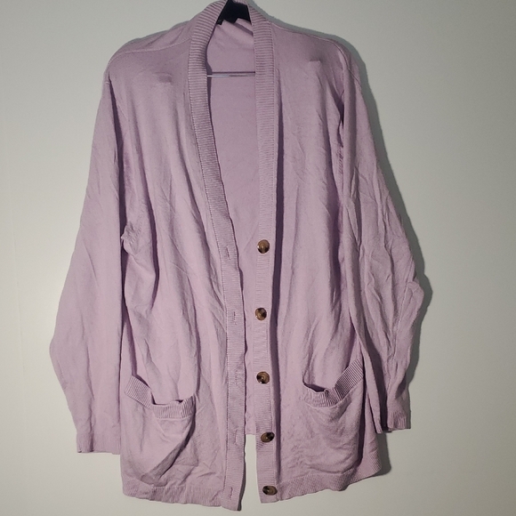 Ann Taylor cardigan Lavender Button-Up Women's Sweater Size XXL - Picture 1 of 9